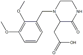 [1-(2,3-dimethoxybenzyl)-3-oxo-2-piperazinyl]acetic acid Struktur