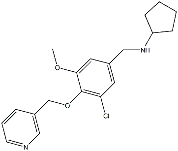 N-[3-chloro-5-methoxy-4-(3-pyridinylmethoxy)benzyl]-N-cyclopentylamine Struktur