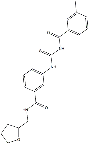 3-({[(3-methylbenzoyl)amino]carbothioyl}amino)-N-(tetrahydro-2-furanylmethyl)benzamide Struktur