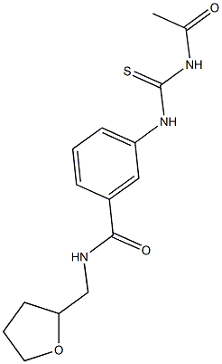 3-{[(acetylamino)carbothioyl]amino}-N-(tetrahydro-2-furanylmethyl)benzamide Struktur