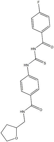 4-({[(4-fluorobenzoyl)amino]carbothioyl}amino)-N-(tetrahydro-2-furanylmethyl)benzamide Struktur