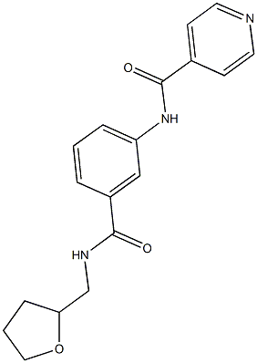 N-(3-{[(tetrahydro-2-furanylmethyl)amino]carbonyl}phenyl)isonicotinamide Struktur