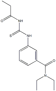 N,N-diethyl-3-{[(propionylamino)carbothioyl]amino}benzamide Struktur