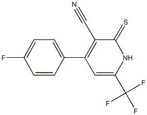 4-(4-fluorophenyl)-2-thioxo-6-(trifluoromethyl)-1,2-dihydro-3-pyridinecarbonitrile Struktur