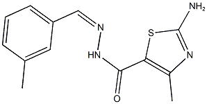 2-amino-4-methyl-N'-(3-methylbenzylidene)-1,3-thiazole-5-carbohydrazide Struktur