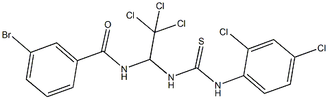 3-bromo-N-(2,2,2-trichloro-1-{[(2,4-dichloroanilino)carbothioyl]amino}ethyl)benzamide Struktur