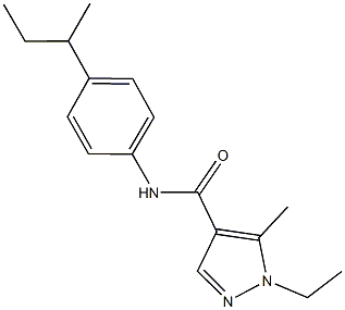 N-(4-sec-butylphenyl)-1-ethyl-5-methyl-1H-pyrazole-4-carboxamide Struktur