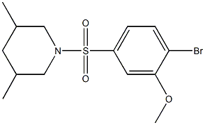 2-bromo-5-[(3,5-dimethyl-1-piperidinyl)sulfonyl]phenyl methyl ether Struktur