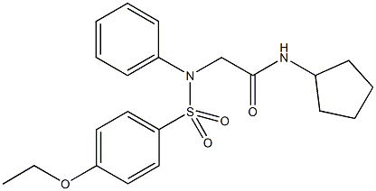 N-cyclopentyl-2-{[(4-ethoxyphenyl)sulfonyl]anilino}acetamide Struktur