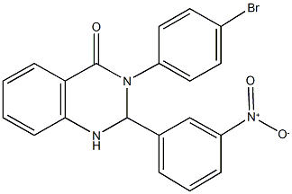 3-(4-bromophenyl)-2-{3-nitrophenyl}-2,3-dihydro-4(1H)-quinazolinone Struktur