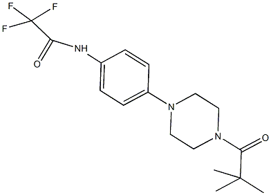 N-{4-[4-(2,2-dimethylpropanoyl)-1-piperazinyl]phenyl}-2,2,2-trifluoroacetamide Struktur