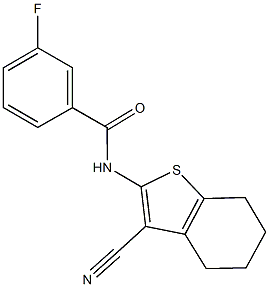 N-(3-cyano-4,5,6,7-tetrahydro-1-benzothien-2-yl)-3-fluorobenzamide Struktur