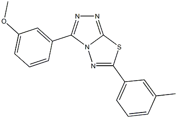 methyl 3-[6-(3-methylphenyl)[1,2,4]triazolo[3,4-b][1,3,4]thiadiazol-3-yl]phenyl ether Struktur