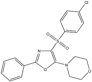 4-{4-[(4-chlorophenyl)sulfonyl]-2-phenyl-1,3-oxazol-5-yl}morpholine Struktur