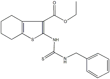 ethyl 2-{[(benzylamino)carbothioyl]amino}-4,5,6,7-tetrahydro-1-benzothiophene-3-carboxylate Struktur