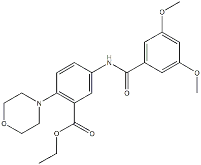 ethyl 5-[(3,5-dimethoxybenzoyl)amino]-2-(4-morpholinyl)benzoate Struktur