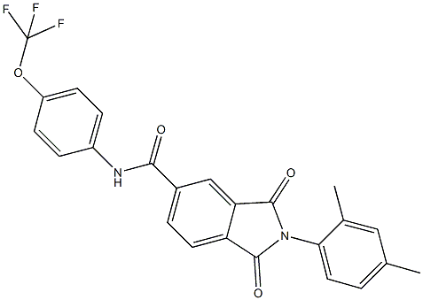 2-(2,4-dimethylphenyl)-1,3-dioxo-N-[4-(trifluoromethoxy)phenyl]-5-isoindolinecarboxamide Struktur