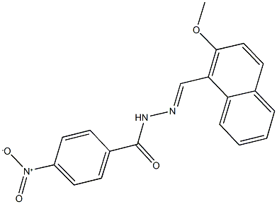 4-nitro-N'-[(2-methoxy-1-naphthyl)methylene]benzohydrazide Struktur