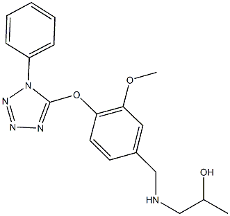 1-({3-methoxy-4-[(1-phenyl-1H-tetraazol-5-yl)oxy]benzyl}amino)-2-propanol Struktur