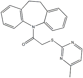 5-{[(4-methyl-2-pyrimidinyl)sulfanyl]acetyl}-10,11-dihydro-5H-dibenzo[b,f]azepine Struktur