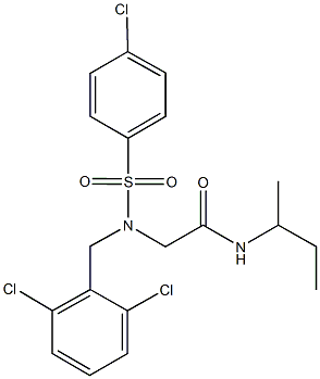 N-(sec-butyl)-2-[[(4-chlorophenyl)sulfonyl](2,6-dichlorobenzyl)amino]acetamide Struktur