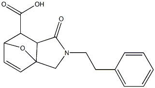 4-oxo-3-(2-phenylethyl)-10-oxa-3-azatricyclo[5.2.1.0~1,5~]dec-8-ene-6-carboxylic acid Struktur