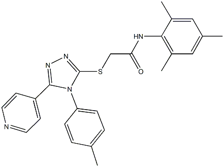 N-mesityl-2-{[4-(4-methylphenyl)-5-(4-pyridinyl)-4H-1,2,4-triazol-3-yl]sulfanyl}acetamide Struktur