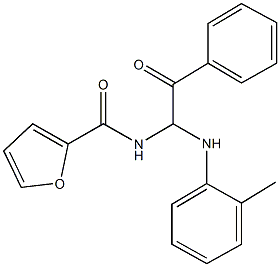 N-[2-oxo-2-phenyl-1-(2-toluidino)ethyl]-2-furamide Struktur