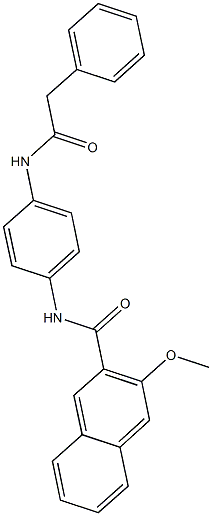 3-methoxy-N-{4-[(phenylacetyl)amino]phenyl}-2-naphthamide Struktur