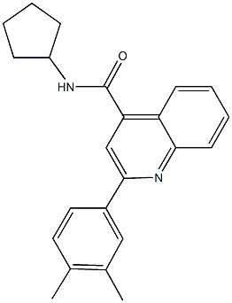 N-cyclopentyl-2-(3,4-dimethylphenyl)-4-quinolinecarboxamide Struktur