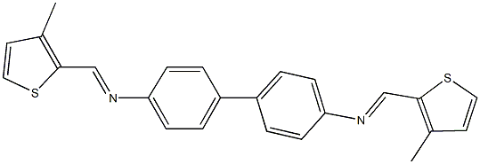 N~4~,N~4~'-bis[(3-methylthien-2-yl)methylene][1,1'-biphenyl]-4,4'-diamine Struktur