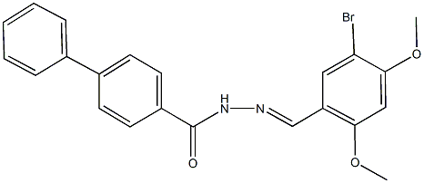 N'-(5-bromo-2,4-dimethoxybenzylidene)[1,1'-biphenyl]-4-carbohydrazide Struktur