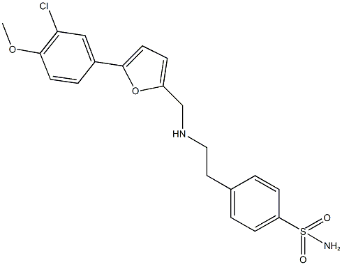 4-[2-({[5-(3-chloro-4-methoxyphenyl)-2-furyl]methyl}amino)ethyl]benzenesulfonamide Struktur