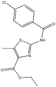 ethyl 2-[(4-chlorobenzoyl)amino]-5-methyl-1,3-thiazole-4-carboxylate Struktur