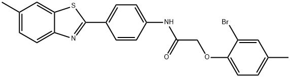 2-(2-bromo-4-methylphenoxy)-N-[4-(6-methyl-1,3-benzothiazol-2-yl)phenyl]acetamide Struktur