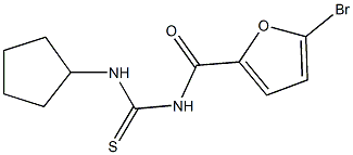 N-(5-bromo-2-furoyl)-N'-cyclopentylthiourea Struktur