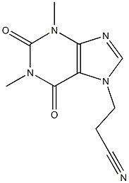 3-(1,3-dimethyl-2,6-dioxo-1,2,3,6-tetrahydro-7H-purin-7-yl)propanenitrile Struktur