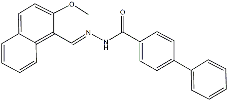 N'-[(2-methoxy-1-naphthyl)methylene][1,1'-biphenyl]-4-carbohydrazide Struktur