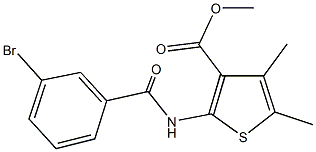 methyl 2-[(3-bromobenzoyl)amino]-4,5-dimethyl-3-thiophenecarboxylate Struktur