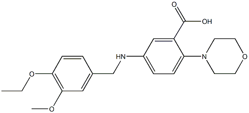 5-[(4-ethoxy-3-methoxybenzyl)amino]-2-(4-morpholinyl)benzoic acid Struktur