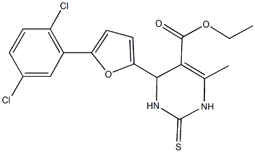 ethyl 4-[5-(2,5-dichlorophenyl)-2-furyl]-6-methyl-2-thioxo-1,2,3,4-tetrahydro-5-pyrimidinecarboxylate Struktur