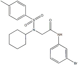 N-(3-bromophenyl)-2-{cyclohexyl[(4-methylphenyl)sulfonyl]amino}acetamide Struktur