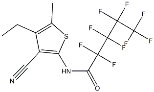 N-(3-cyano-4-ethyl-5-methyl-2-thienyl)-2,2,3,3,4,4,5,5,5-nonafluoropentanamide Struktur