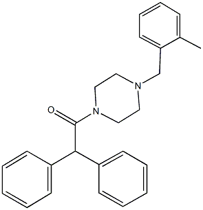 1-(diphenylacetyl)-4-(2-methylbenzyl)piperazine Struktur