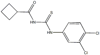 N-(cyclobutylcarbonyl)-N'-(3,4-dichlorophenyl)thiourea Struktur