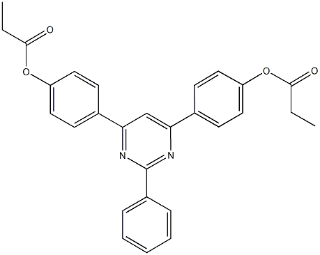 4-{2-phenyl-6-[4-(propionyloxy)phenyl]-4-pyrimidinyl}phenyl propionate Struktur