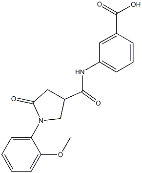 3-({[1-(2-methoxyphenyl)-5-oxo-3-pyrrolidinyl]carbonyl}amino)benzoic acid Struktur