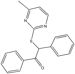 2-[(4-methyl-2-pyrimidinyl)sulfanyl]-1,2-diphenylethanone Struktur