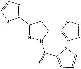 5-(2-furyl)-3-(2-thienyl)-1-(2-thienylcarbonyl)-4,5-dihydro-1H-pyrazole Struktur