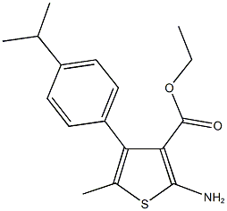 ethyl 2-amino-4-(4-isopropylphenyl)-5-methyl-3-thiophenecarboxylate Struktur